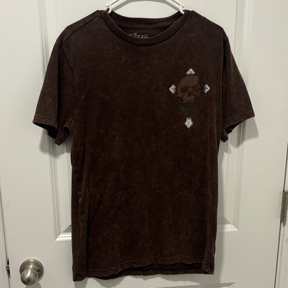 Men's Brown Skull Graphic short Sleeve Tee